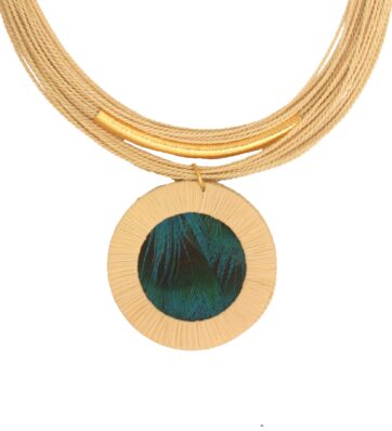 Maxi Collar Laterra Pluma Azul