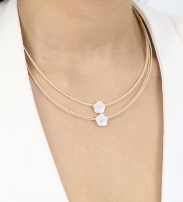 Collar Layering Flores Nacar