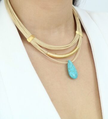 Maxi Collar Piedra natural turquesa