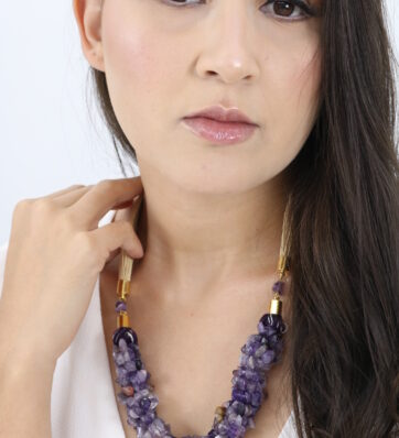 Maxi Collar Laterra Amatista Tejido