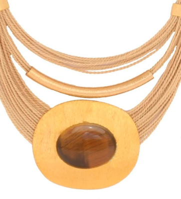 Maxi collar ojo de tigre piedras naturales
