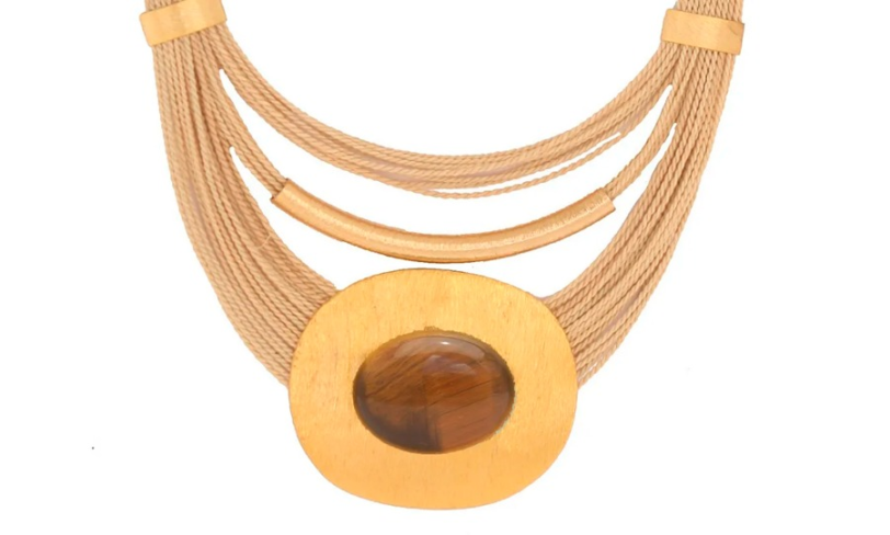 Maxi collar ojo de tigre piedras naturales