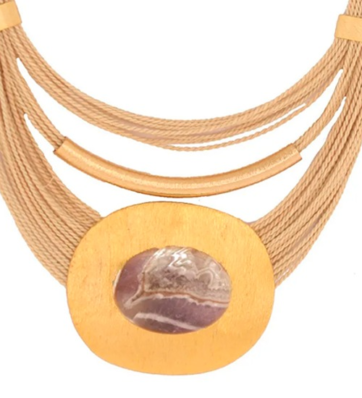 Maxi collar amatista piedras naturales
